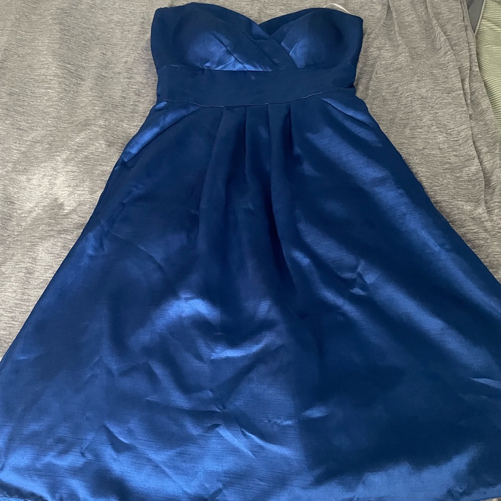 Elegant Blue Strapless Dress AND blue and white maxi dress